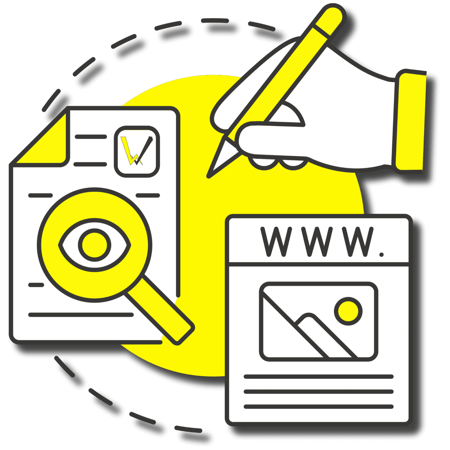 Illustration d’un site vitrine pour présenter une entreprise.